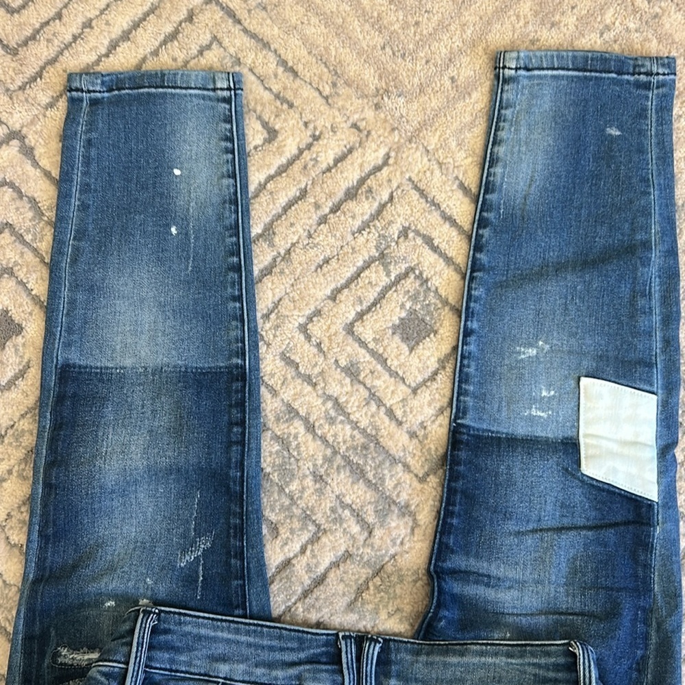 Bebe Blue Skinny Jeans Distressed Style - Picture 6 of 8